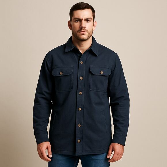 Duluth Navy Blue Fire Hose Snap Front lined Firemans coat XL - Picture 1 of 6